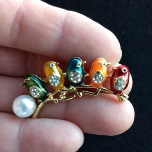 Five Birds Brooch
